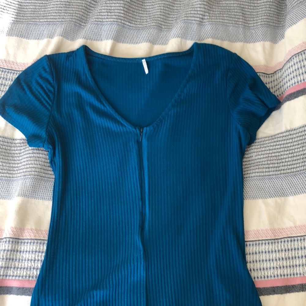 Urban Outfitters Blue Zip Up body suit